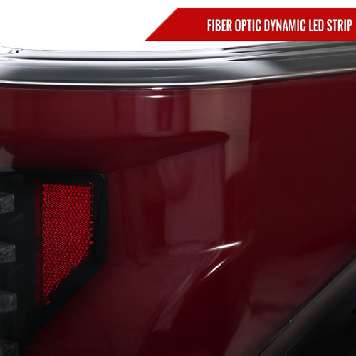 Spec-D Tuning F-150 LED Red Bar Tail Lights w/ Sequential Turn Signals - Black Housing, Smoked Lens (2015-2017)