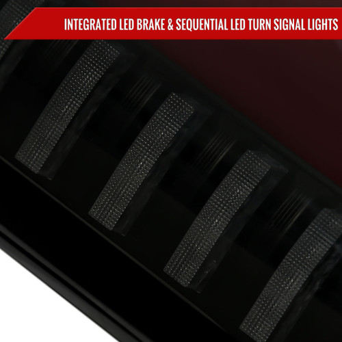 Spec-D Tuning F-150 LED Red Bar Tail Lights w/ Sequential Turn Signals - Black Housing, Smoked Lens (2015-2017)