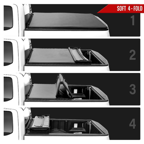 Spec-D Tuning F-150 Soft Quad Fold Bed Cover - 6.5ft Bed (2015-2023)