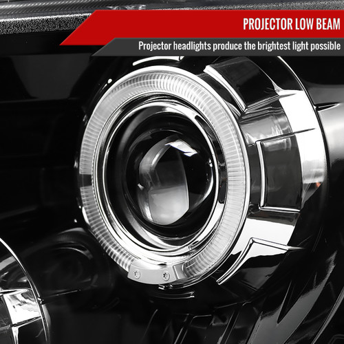 Spec-D Tuning F-150 Dual Halo Projector Headlights - Jet Black Housing, Clear Lens (2009-2014)