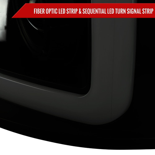 Spec-D Tuning F-150 Projector Headlights w/ Switchback Sequential LED C-Bars - Black Housing, Smoked Lens (2004-2008)