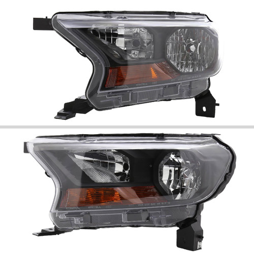 Spec-D Tuning Ranger Factory Style Halogen Headlights  - Matte Black Housing, Clear Lens (2019-2022)