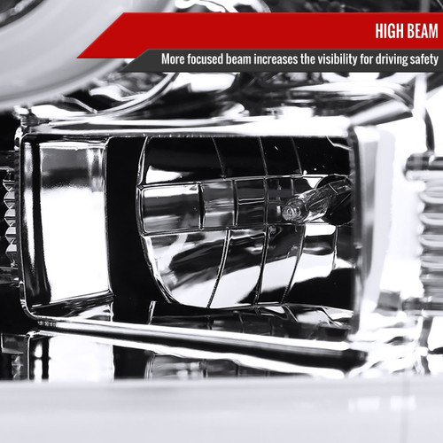Spec-D Tuning F-150 Projector Headlights w/ LED Bars - Chrome Housing, Clear Lens (2015-2017)