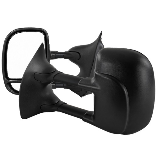 Spec-D Tuning RMX-F25099-M-FS F-250 Manual Adjusting Tow Mirrors - Black (1999-2007)