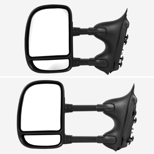 Spec-D Tuning F-250 Manual Adjusting Tow Mirrors - Black (1999-2007)