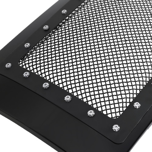 Spec-D Tuning F-150 Rivet Style Stainless Steel Mesh Center Grille - Gloss Black (2009-2014)