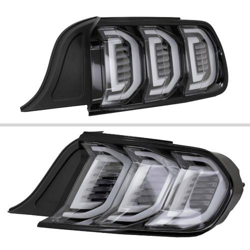 Spec-D Tuning Mustang Sequential LED Tail Lights - Jet Black Housing, Clear Lens (2015-2023)