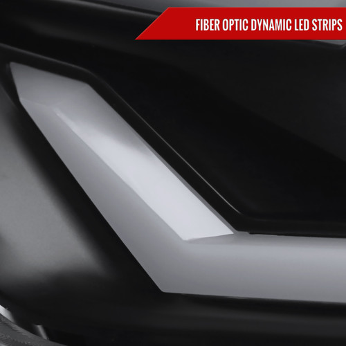 Spec-D Tuning Mustang Xenon HID Projector Headlights w/ LED Strips - Matte Black Housing, Clear Lens (2015-2017)