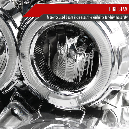 Spec-D Tuning F-150 Dual Halo Projector Headlights - Chrome Housing, Clear Lens (2009-2014)