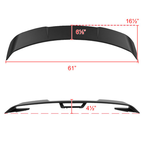Spec-D Tuning Mustang GT500 Style Rear Spoiler - Matte Black (2015-2021)