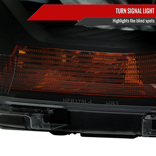 Spec-D Tuning Ranger Factory Style Halogen Headlights  - Gloss Black Housing, Smoked Lens (2019-2022)