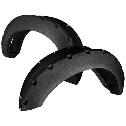 Spec-D Tuning FDF-F25011-TS-RS F-250 StyleSide Rivet Style Fender Flares - Texture Black (2011-2016)