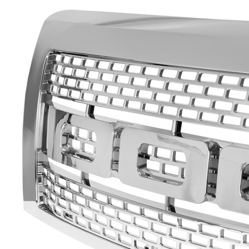 Spec-D Tuning F-150 Raptor Style Front Grille - Chrome (2009-2014)