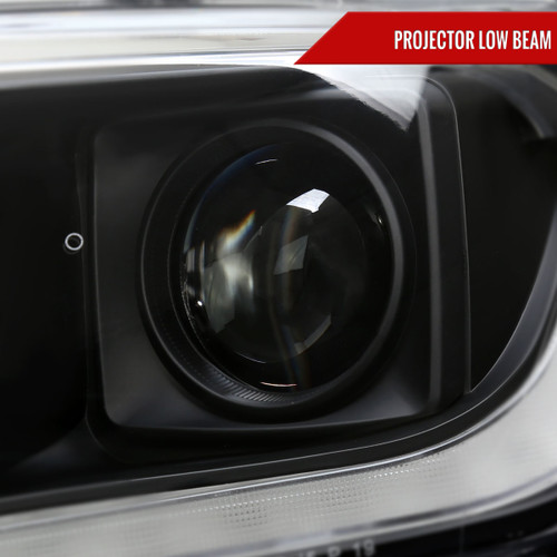 Spec-D Tuning Ranger Switchback Sequential LED Bar Projector Headlights  - Matte Black Housing, Clear Lens (2019-2022)