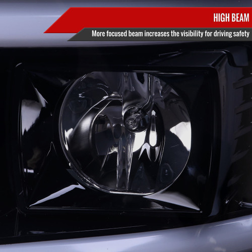 Spec-D Tuning F-250 Projector Headlights w/ Dual LED C-Bars & Sequential Signals - Gloss Black Housing, Smoked Lens (2008-2010)