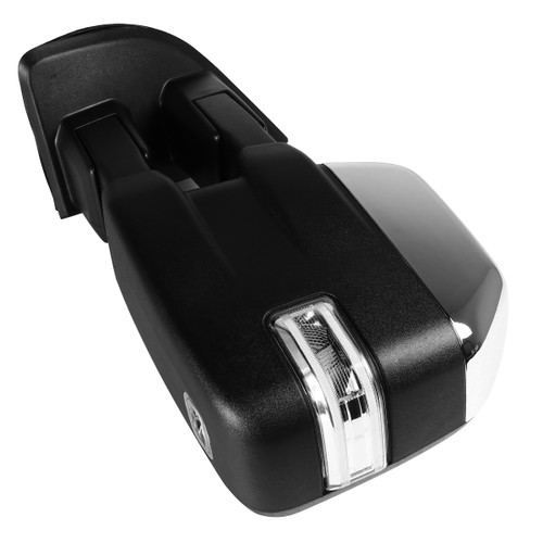 Spec-D Tuning F-150 Power Adjustable, Heated Mirrors - Chrome w/ Sequential LED Turn Signal, Puddle, & Auxiliary Lights (2015-2020)
