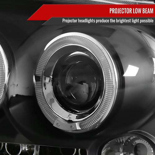 Spec-D Tuning F-150 Dual Halo Projector Headlights - Matte Black Housing, Clear Lens (2004-2008)