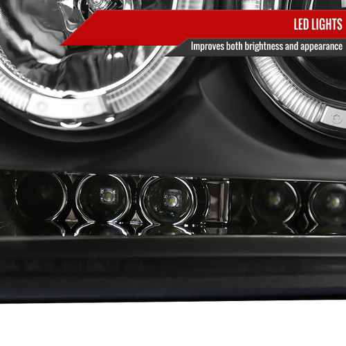 Spec-D Tuning F-150 Dual Halo Projector Headlights - Matte Black Housing, Clear Lens (2004-2008)