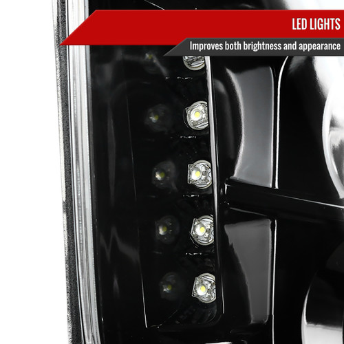 Spec-D Tuning Mustang Halo Projectro Headlights - Jet Black Housing, Clear Lens (2005-2009)