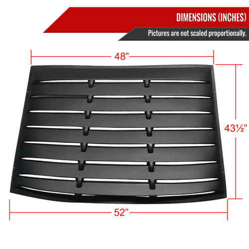 Spec-D Tuning Mustang Vintage Style Rear Window Louver - Matte Black (2005-2014)