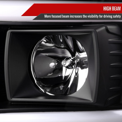Spec-D Tuning F-250 Projector Headlights w/ Dual LED C-Bars & Sequential Signals - Matte Black Housing, Clear Lens (2008-2010)