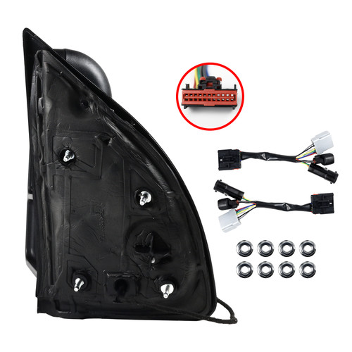 Spec-D Tuning F-250 Power Adjustable, Heated Tow Mirrors - Black w/ Amber Turn Signals (1999-2015)