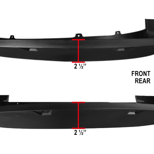 Spec-D Tuning F-250 StyleSide Rivet Style Fender Flares - Matte Black (2017-2021)