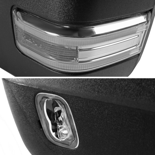 Spec-D Tuning F-150 Power Adjustable, Heated Mirrors - Black w/ Sequential LED Turn Signal, Puddle, & Auxiliary Lights (2015-2020)