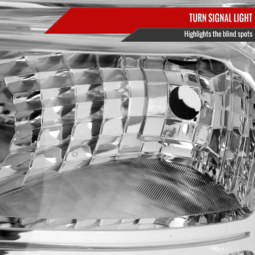 Spec-D Tuning F-250 Factory Style Headlights w/ Amber Reflectors - Chrome Housing, Clear Lens (2011-2016)