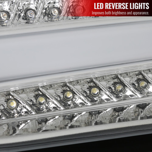 Spec-D Tuning Focus LED Tail Lights - Chrome Housing, Clear Lens (2015-2019)