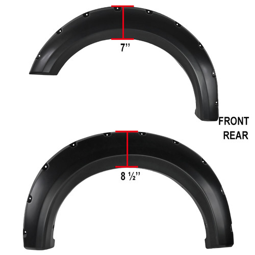 Spec-D Tuning F-150 StyleSide Rivet Style Fender Flares - Matte Black (2009-2014)