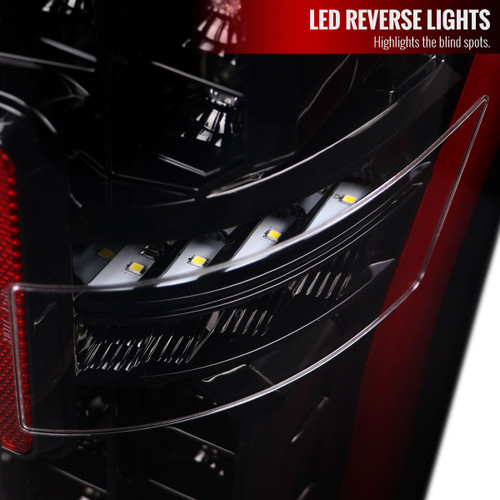 Spec-D Tuning F-250 LED Bar Tail Lights - Jet Black Housing, Clear Lens (2017-2019)