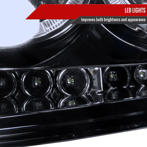 Spec-D Tuning F-150 Dual Halo Projector Headlights - Gloss Black Housing, Smoked Lens (2004-2008)
