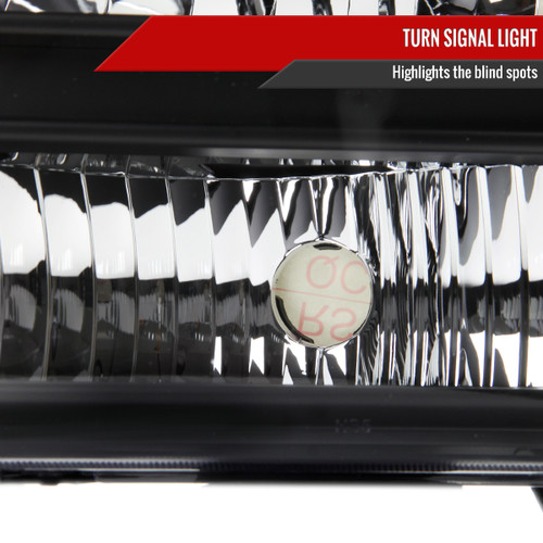 Spec-D Tuning F-250 Crystal Headlights - Matte Black Housing, Clear Lens (1999-2004)