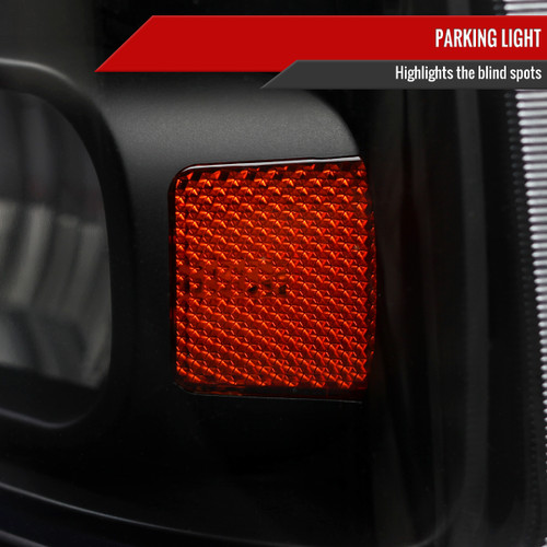 Spec-D Tuning F-250 Crystal Headlights - Matte Black Housing, Clear Lens (1999-2004)