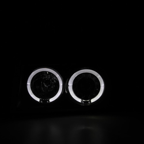 Spec-D Tuning F-150 Dual Halo Projector Headlights - Matte Black Housing, Clear Lens (1992-1996)
