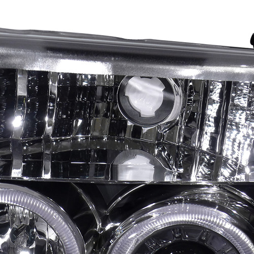 Spec-D Tuning F-150 Dual Halo Projector Headlights - Matte Black Housing, Clear Lens (1992-1996)