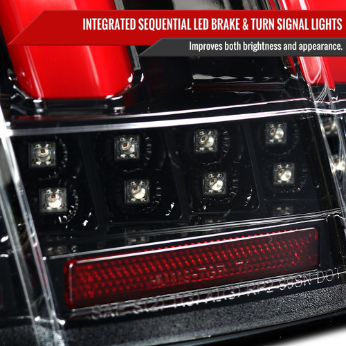 Spec-D Tuning Mustang Sequential LED Tail Lights - Jet Black Housing, Clear Lens (1999-2004)