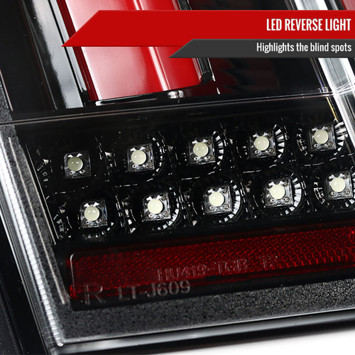 Spec-D Tuning Mustang Sequential LED Tail Lights - Jet Black Housing, Clear Lens (1999-2004)