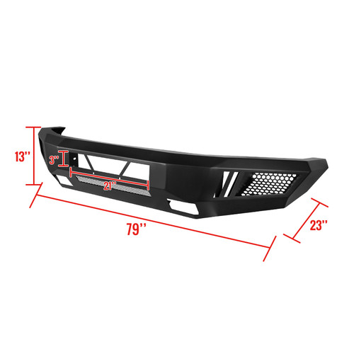 Spec-D Tuning F-150 Heavy Duty Steel Front Bumper w/ LED Light Ports - Textured Black (2009-2014)