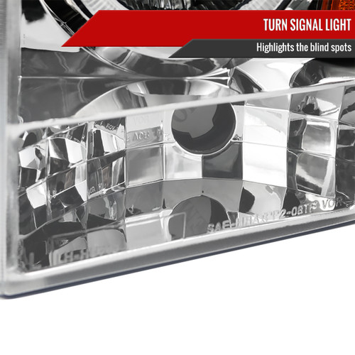 Spec-D Tuning F-250 Dual Halo Projector Headlights - Chrome Housing, Clear Lens (2008-2010)