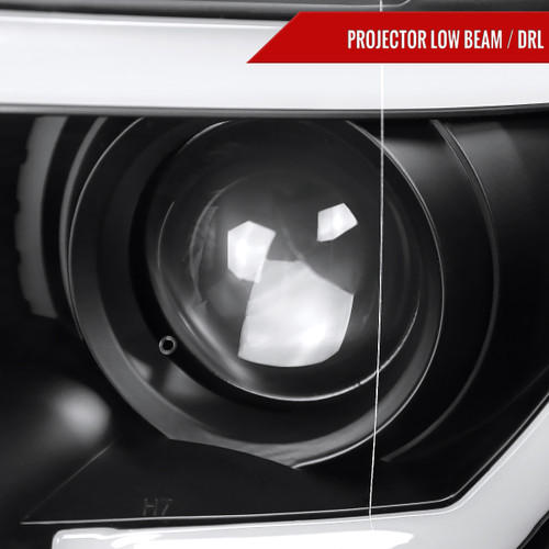 Spec-D Tuning F-150 Projector Headlights w/ LED Switchback Sequential Turn Signal Bars - Black Housing, Clear Lens (2015-2017)