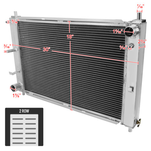 Spec-D Tuning Mustang Aluminum Performance Radiator - 2 Row (1997-2004)