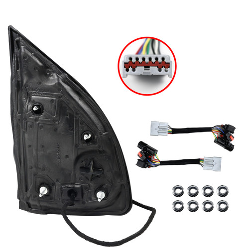 Spec-D Tuning F-250 Power Adjustable, Heated Tow Mirrors - Black w/ Smoked LED Turn Signals & Clearance Lights (1999-2016)