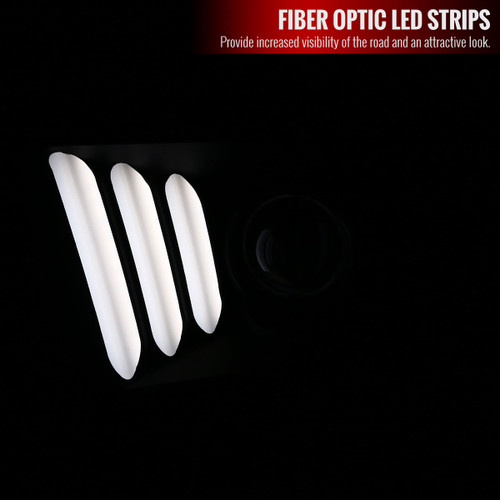 Spec-D Tuning Mustang Projector Headlights w/ LED Bars - Matte Black Housing, Clear Lens (2005-2009)