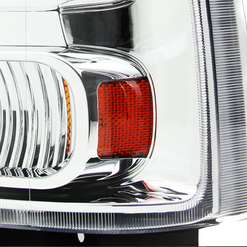 Spec-D Tuning F-250 Crystal Headlights - Chrome Housing, Clear Lens (2005-2007)