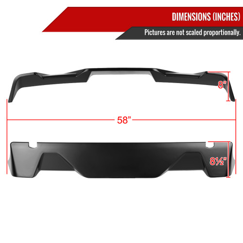Spec-D Tuning F-150 1 Piece Rear Cab Spoiler - Matte Black (2015-2020)