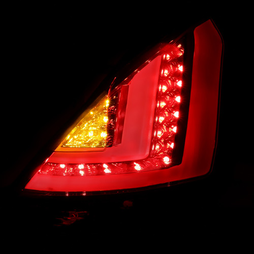 Spec-D Tuning Fiesta LED Tail Lights - Chrome Housing, Smoked Red Lens (2011-2013)