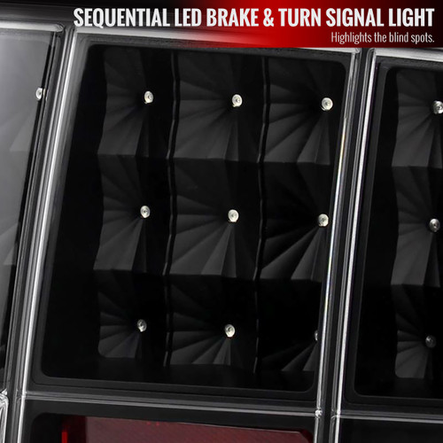 Spec-D Tuning Mustang  Sequential LED Tail Lights - Matte Black Housing, Clear Lens (2005-2009)