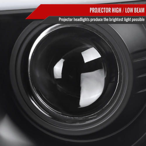 Spec-D Tuning F-150 Projector Headlights w/ LED C-Bars - Matte Black Housing, Clear Lens (2009-2014)
